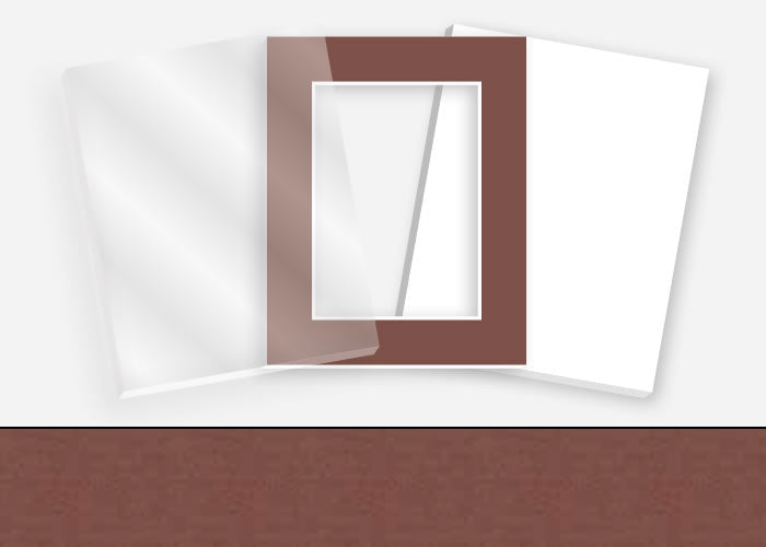 Pkg 134: Glass, Foamboard, and Mat #1040 (Classic Brown) with 2 inch Border
