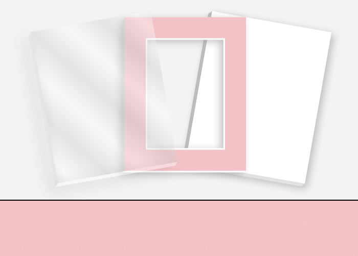 Pkg 109: Acrylic, Foamboard, and Mat #1078 (Madagascar Pink) with 2 inch Border