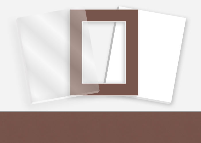 Pkg 135: Glass, Foamboard, and Mat #1096 (Sepia) with 2 inch Border