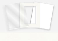 Pkg 002: Glass, Foamboard, and Mat #3297 (Arctic White) with 2 inch Border