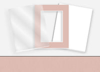 Pkg 106: Glass, Foamboard, and Mat #3314 (Limoge Pink) with 2 inch Border
