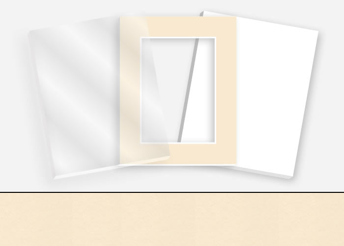 Pkg 017: Acrylic, Foamboard, and Mat #0961 (Cream) with 2 inch Border