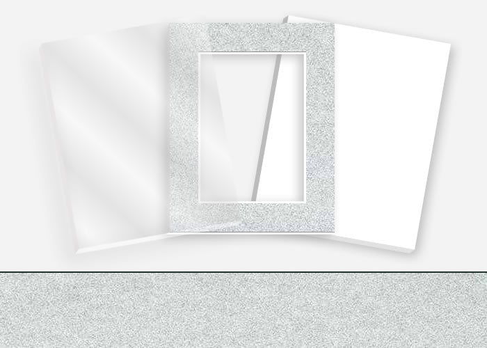 Pkg 166: Glass, Foamboard, and Mat #0964 (Silver Florentine) with 2 inch Border