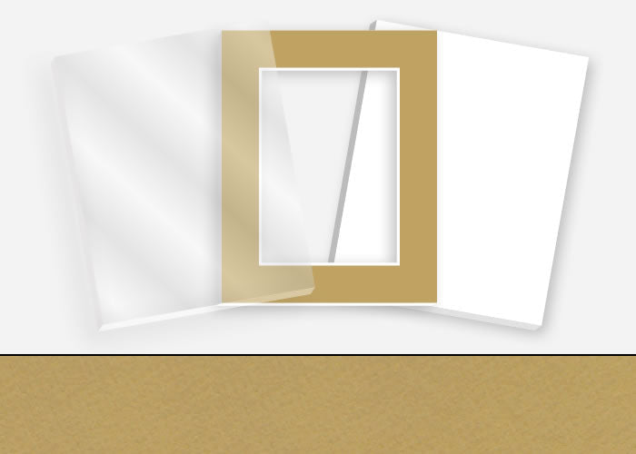 Pkg 040: Glass, Foamboard, and Mat #0983 (Saddle Tan) with 2 inch Border